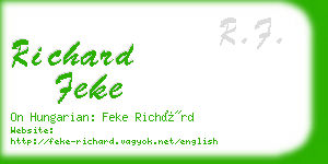 richard feke business card
